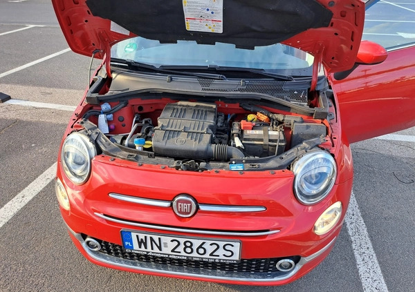 Fiat 500 cena 38800 przebieg: 61300, rok produkcji 2016 z Warszawa małe 67